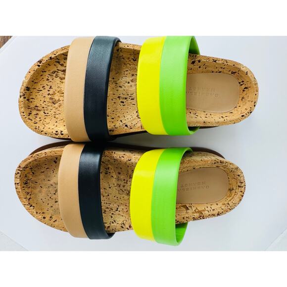 Gabriela Hearst Striker cork Platform Sandal in Black & Lime nappa Leather 35.5 - Picture 6 of 8